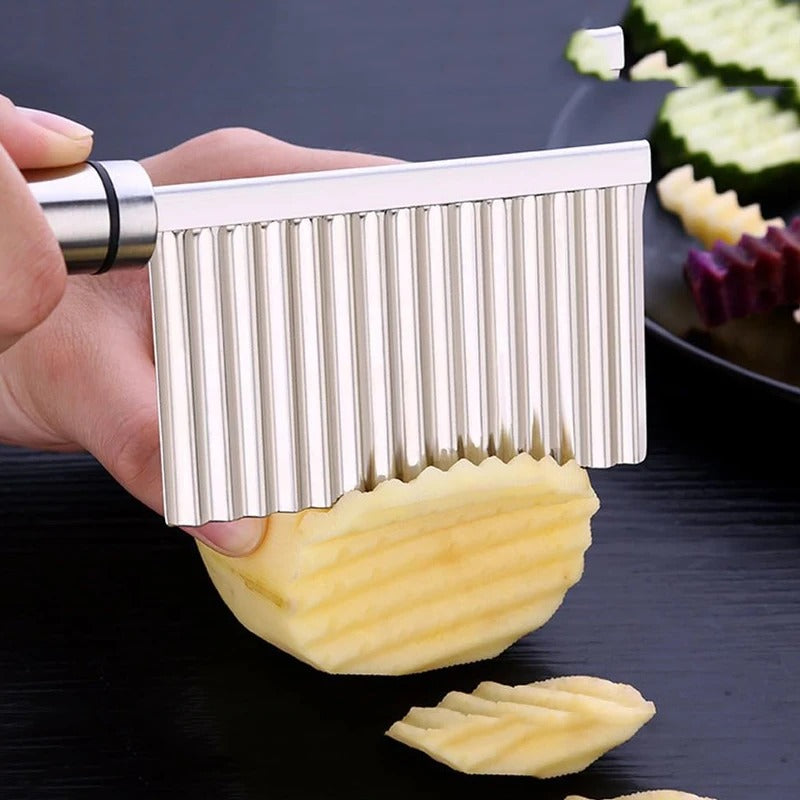 Stainless Steel Wavy Potato Fries Cutter Knife