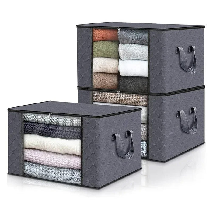 3 Pcs Portable Storage Bags - Foldable Clothes Organizer Bags