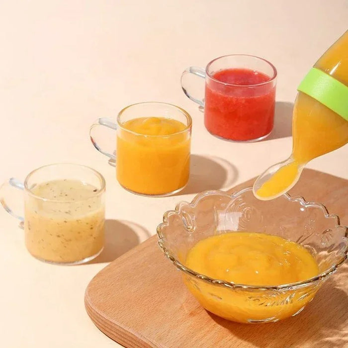 Silicone Baby Feeding Bottle With Spoon