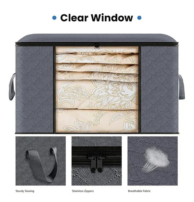 3 Pcs Portable Storage Bags - Foldable Clothes Organizer Bags