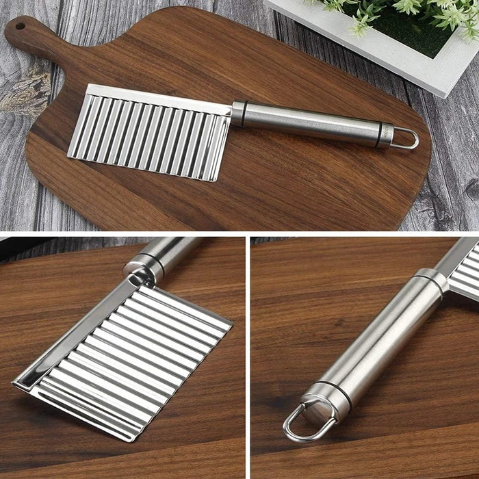 Stainless Steel Wavy Potato Fries Cutter Knife