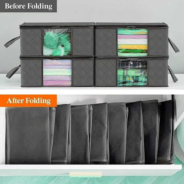 3 Pcs Portable Storage Bags - Foldable Clothes Organizer Bags