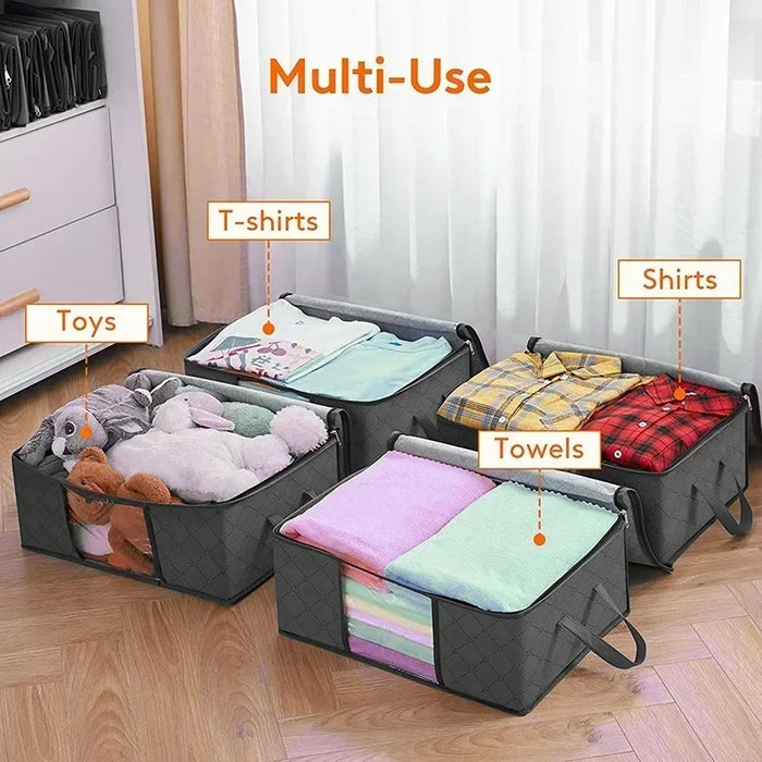 3 Pcs Portable Storage Bags - Foldable Clothes Organizer Bags